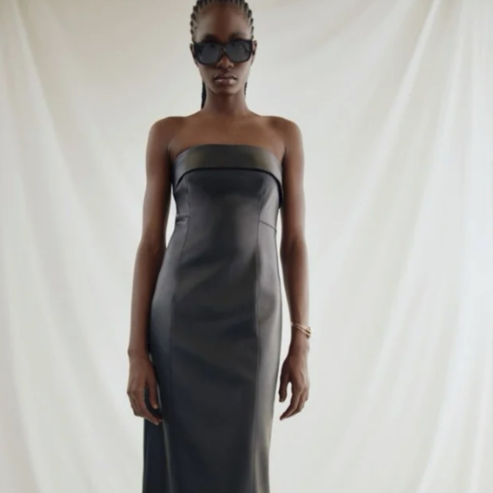 Sfera Black Strapless Midi Tube Dress Sz. M